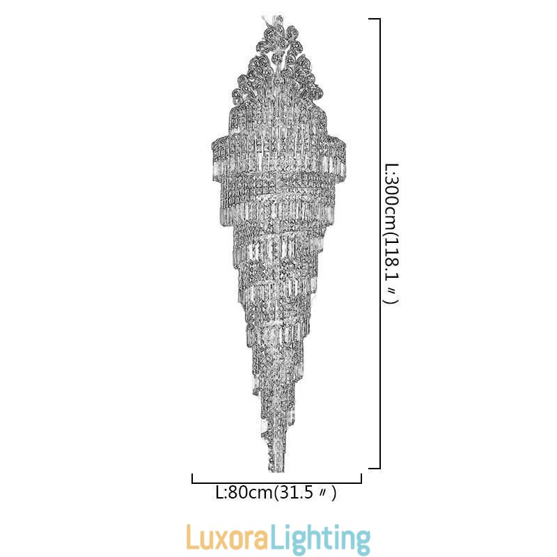 Designer Touch Decorative Elegant Crystal Empire Chandelier European Luxury Long Pendant