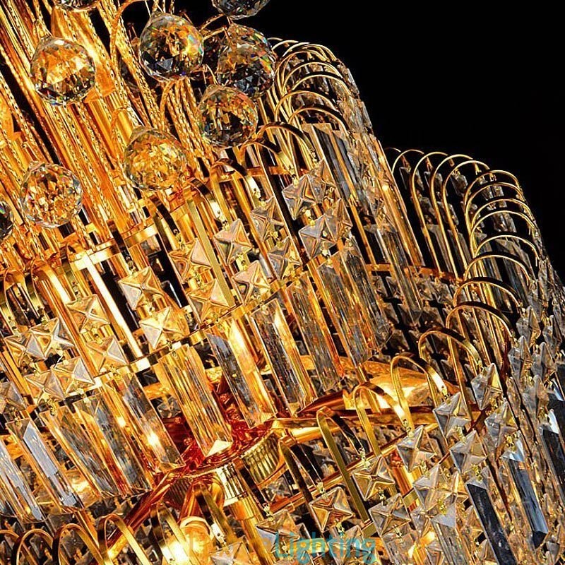 Designer Touch Decorative Elegant Crystal Empire Chandelier European Luxury Long Pendant