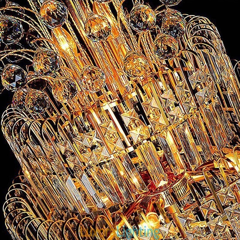 Designer Touch Decorative Elegant Crystal Empire Chandelier European Luxury Long Pendant