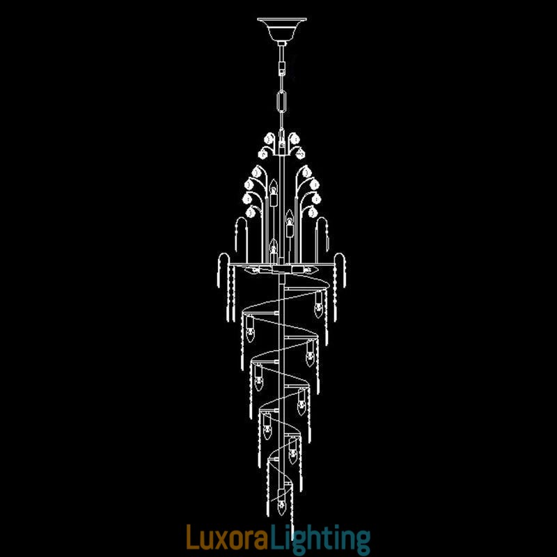 Designer Touch Decorative Elegant Crystal Empire Chandelier European Luxury Long Pendant