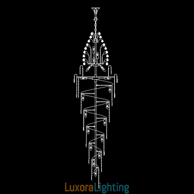 Designer Touch Decorative Elegant Crystal Empire Chandelier European Luxury Long Pendant