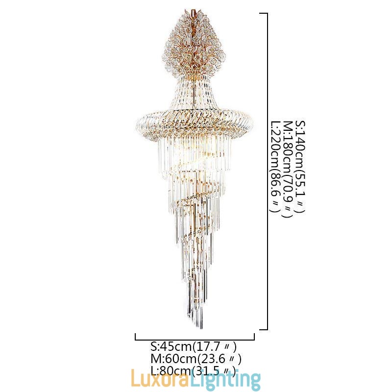 Designer Touch Decorative Luxury Crystal Chandelier Modern European Graceful Long Pendant Duplex Staircase