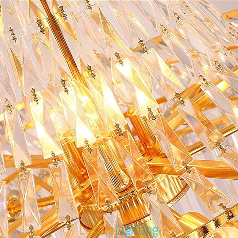 Designer Touch Decorative Luxury Crystal Chandelier Modern European Graceful Long Pendant Duplex Staircase