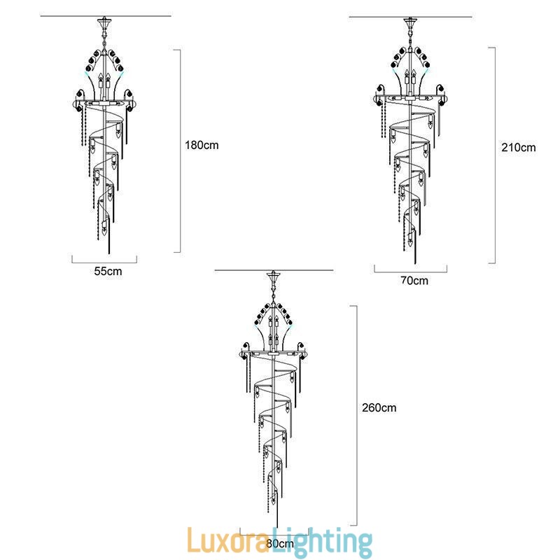 Designer Touch Decorative Graceful Crystal Chandelier Modern Simple Long Pendant Duplex Staircase