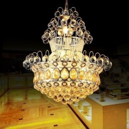 Designer Touch Decorative Modern Gold Empire Chandelier Simple Crystal Pendant Light