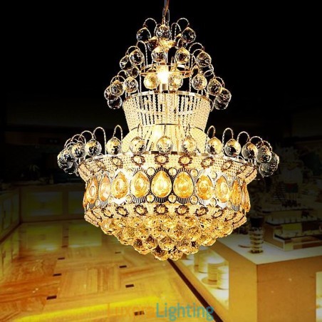 Designer Touch Decorative Modern Gold Empire Chandelier Simple Crystal Pendant Light