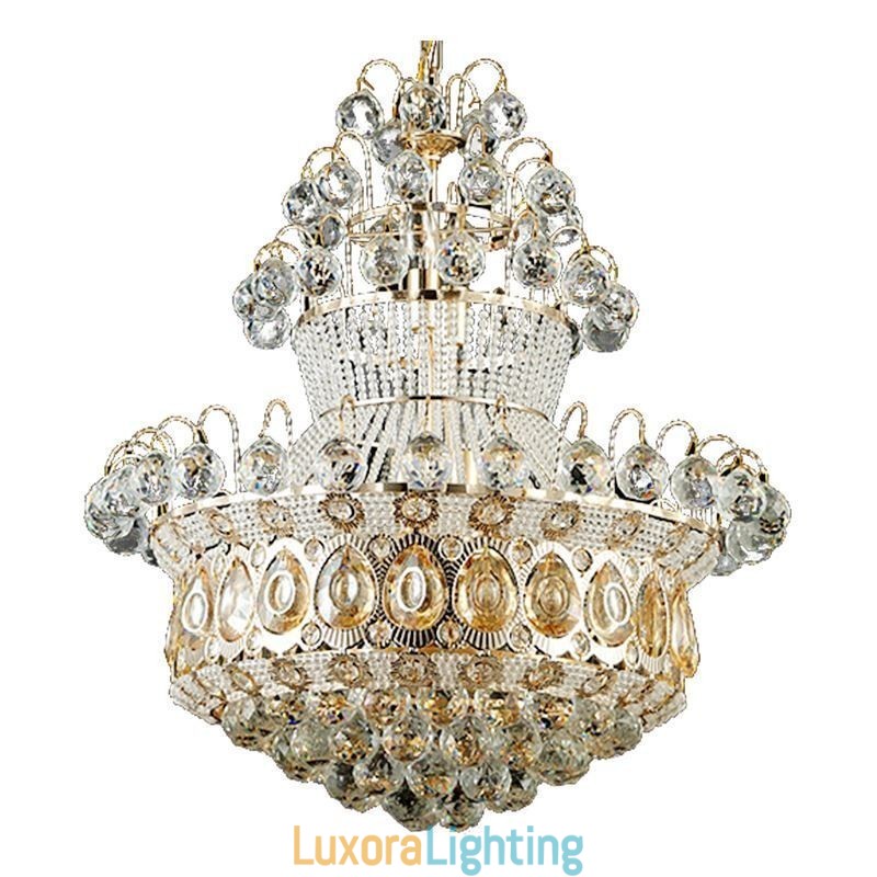 Designer Touch Decorative Modern Gold Empire Chandelier Simple Crystal Pendant Light