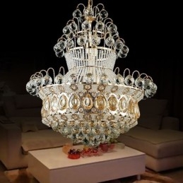 Designer Touch Decorative Modern Gold Empire Chandelier Simple Crystal Pendant Light