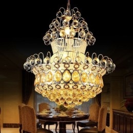 Designer Touch Decorative Modern Gold Empire Chandelier Simple Crystal Pendant Light