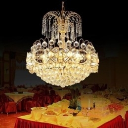 Designer Touch Decorative Graceful Crystal Chandelier Classic Gold Colour Pendant Light