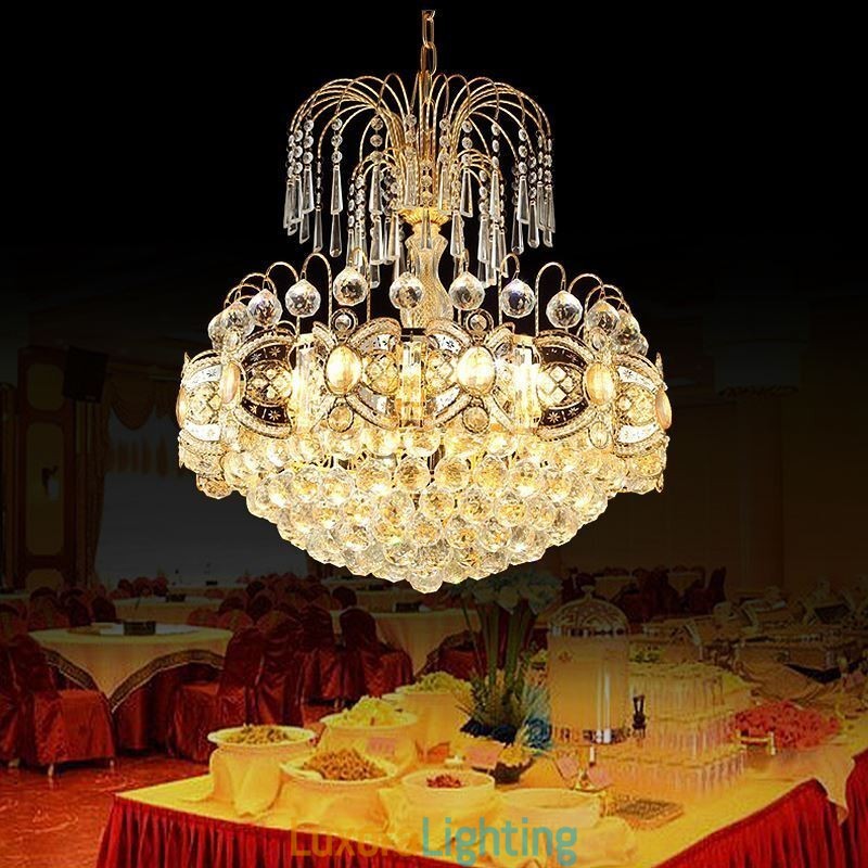 Designer Touch Decorative Graceful Crystal Chandelier Classic Gold Colour Pendant Light