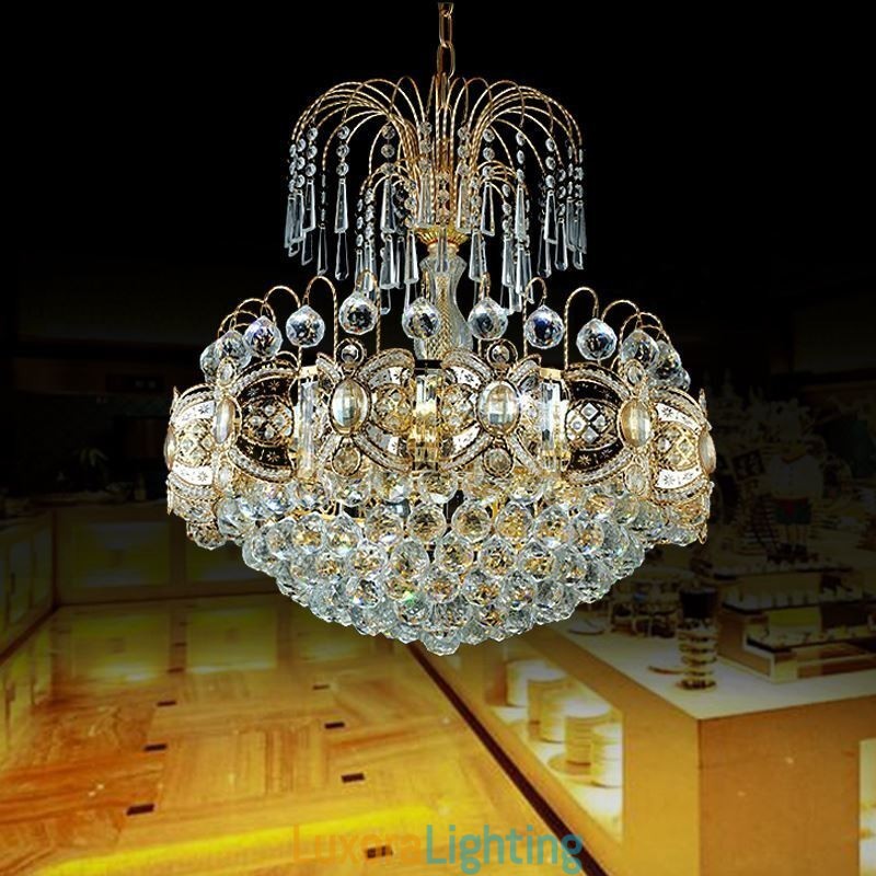 Designer Touch Decorative Graceful Crystal Chandelier Classic Gold Colour Pendant Light