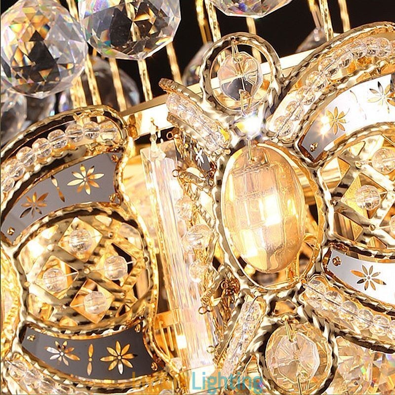 Designer Touch Decorative Graceful Crystal Chandelier Classic Gold Colour Pendant Light
