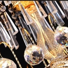 Designer Touch Decorative Graceful Crystal Chandelier Classic Gold Colour Pendant Light