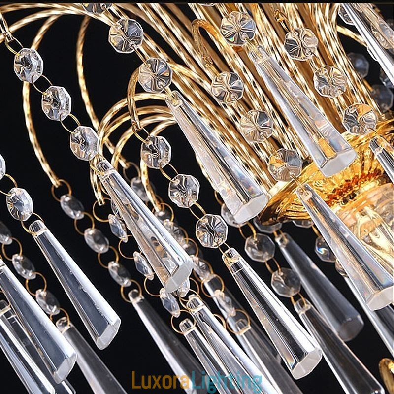 Designer Touch Decorative Graceful Crystal Chandelier Classic Gold Colour Pendant Light