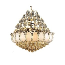 Designer Touch Decorative Contemporary Crystal Empire Chandelier Gold Colour Pendant Light Lotus