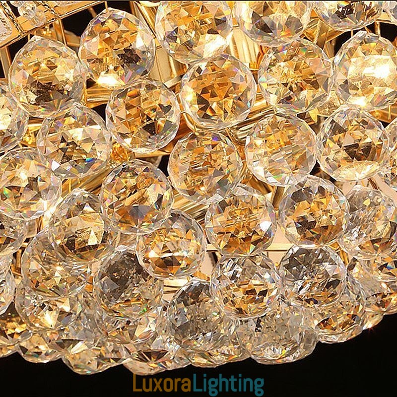 Designer Touch Decorative Contemporary Crystal Empire Chandelier Gold Colour Pendant Light Lotus