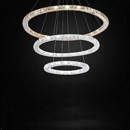Designer Touch Decorative Pendant Lamps Amber and Clear K9 Crystal Chandelier Lights Lighting with 3 Ring