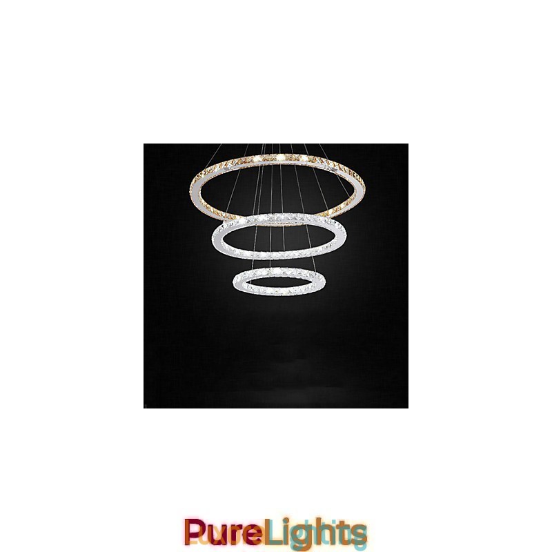 Designer Touch Decorative Pendant Lamps Amber and Clear K9 Crystal Chandelier Lights Lighting with 3 Ring