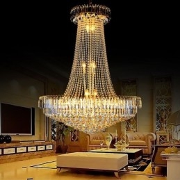 Designer Touch Decorative Elegant Crystal Chandelier European Pendant Light Long Hanging Chandelier Duplex Staircase
