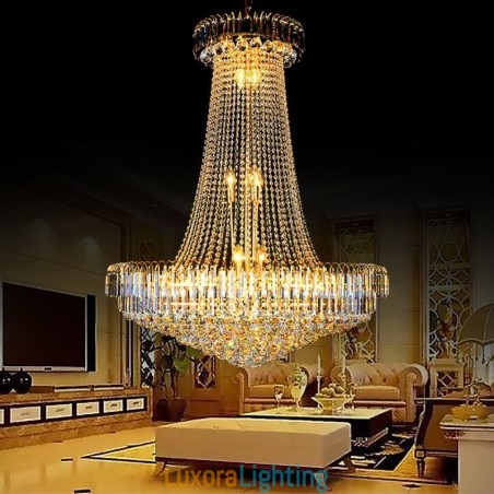 Designer Touch Decorative Elegant Crystal Chandelier European Pendant Light Long Hanging Chandelier Duplex Staircase