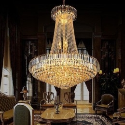 Designer Touch Decorative Elegant Crystal Chandelier European Pendant Light Long Hanging Chandelier Duplex Staircase