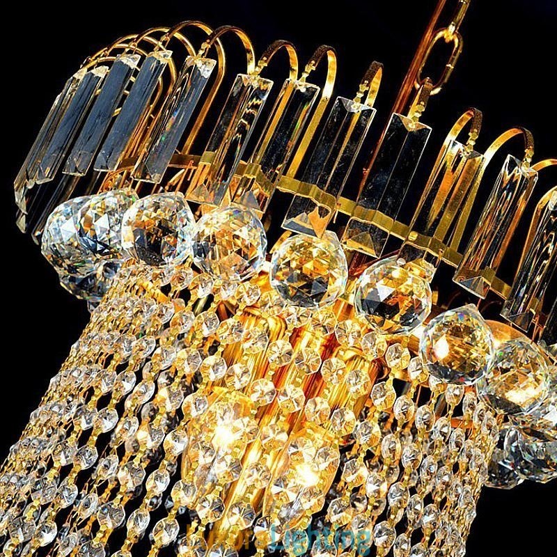 Designer Touch Decorative Elegant Crystal Chandelier European Pendant Light Long Hanging Chandelier Duplex Staircase