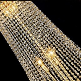 Designer Touch Decorative Elegant Crystal Chandelier European Pendant Light Long Hanging Chandelier Duplex Staircase