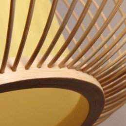 Designer Touch Decorative Unique Semi Flush Mount Creative Round Bamboo Ceiling Light Porch Lighting