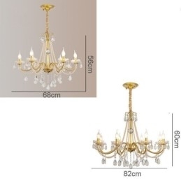 Designer Touch Decorative American Crystal Pendant Light Country Style Creative Iron Art Ceiling Light