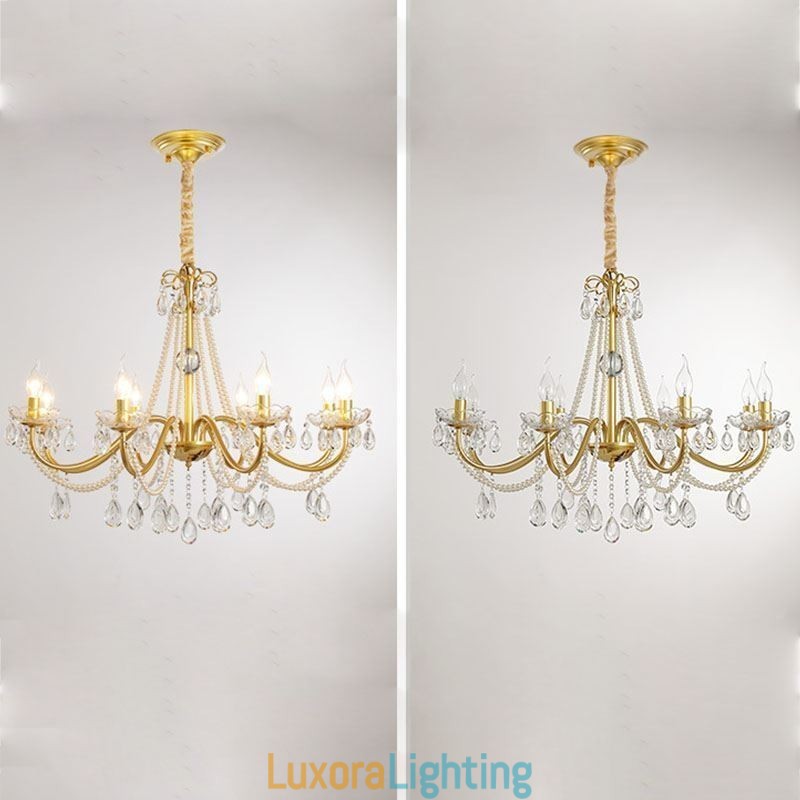 Designer Touch Decorative American Crystal Pendant Light Country Style Creative Iron Art Ceiling Light