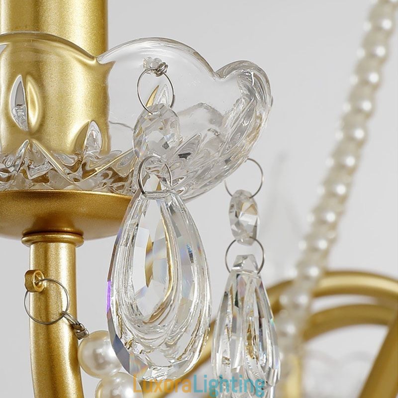 Designer Touch Decorative American Crystal Pendant Light Country Style Creative Iron Art Ceiling Light