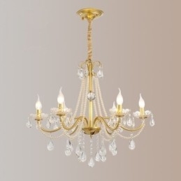 Designer Touch Decorative American Crystal Pendant Light Country Style Creative Iron Art Ceiling Light