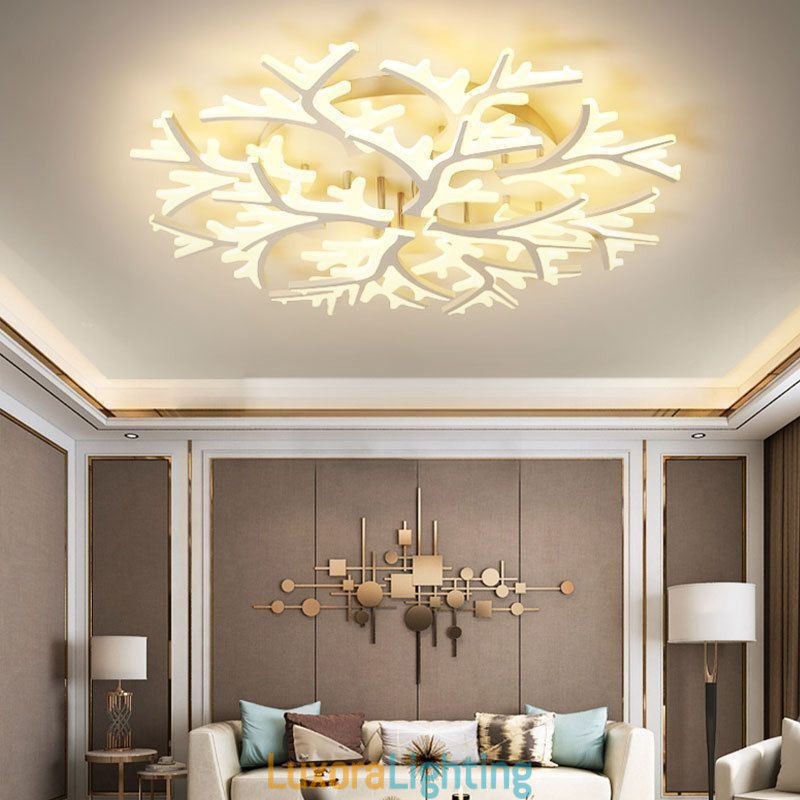 Designer Touch Decorative Flush Mount Modern Minimalist Antler Ceiling Light