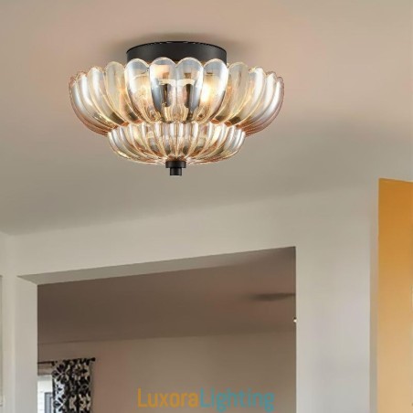 Designer Touch Decorative Modern Simple Flush Mount Lotus Base Ceiling Lamp