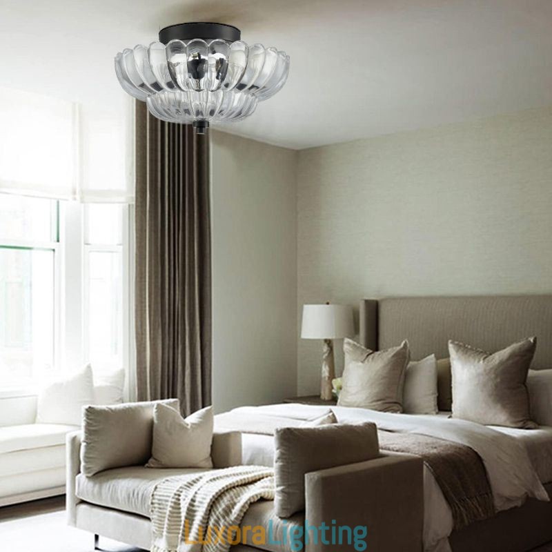Designer Touch Decorative Modern Simple Flush Mount Lotus Base Ceiling Lamp