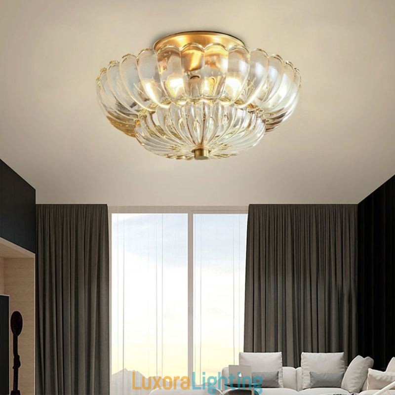 Designer Touch Decorative Modern Flush Mount Lotus Base Ceiling Light