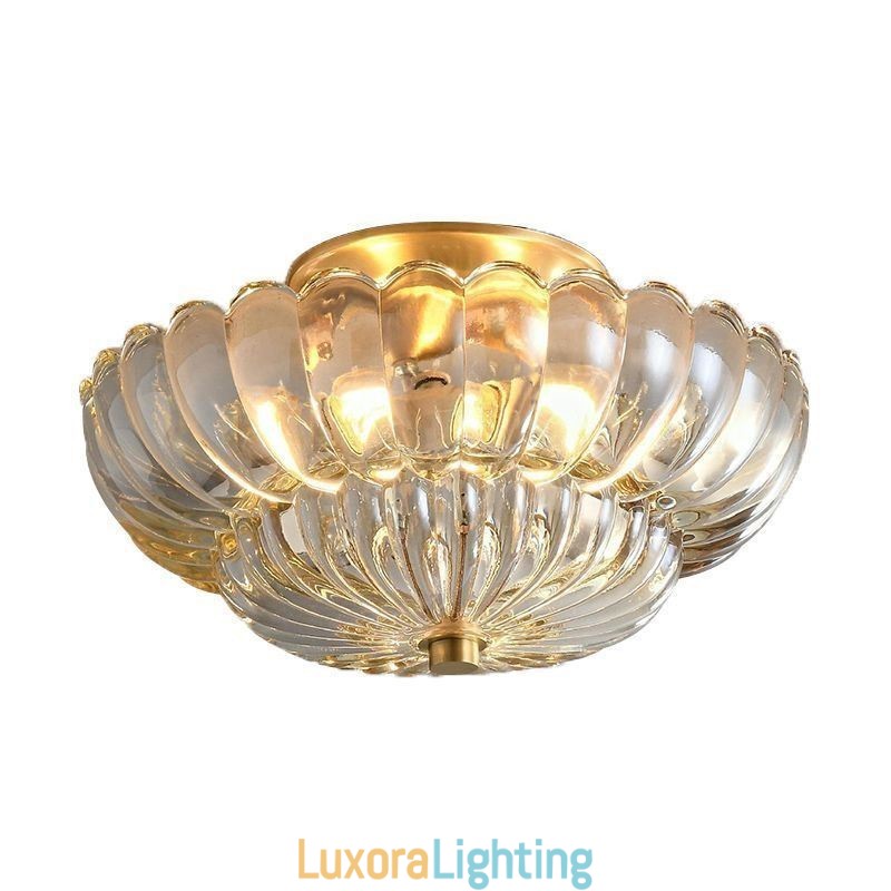 Designer Touch Decorative Modern Flush Mount Lotus Base Ceiling Light