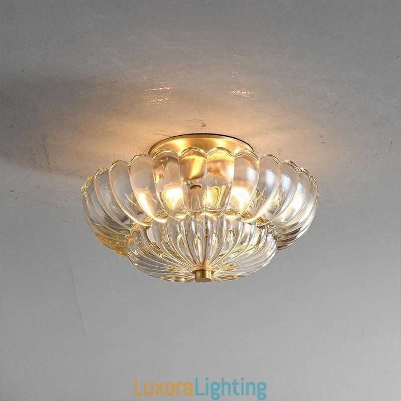 Designer Touch Decorative Modern Flush Mount Lotus Base Ceiling Light