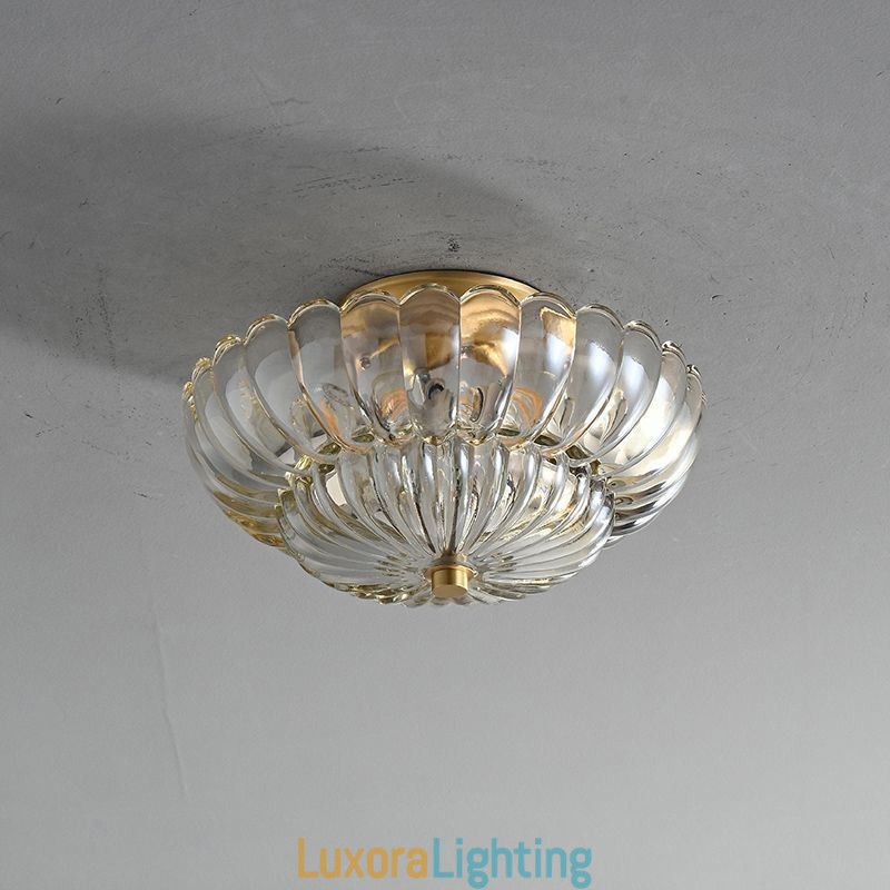 Designer Touch Decorative Modern Flush Mount Lotus Base Ceiling Light