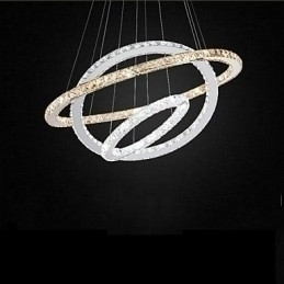 Designer Touch Decorative Pendant Lamps Amber and Clear K9 Crystal Chandelier Lights Lighting with 3 Ring