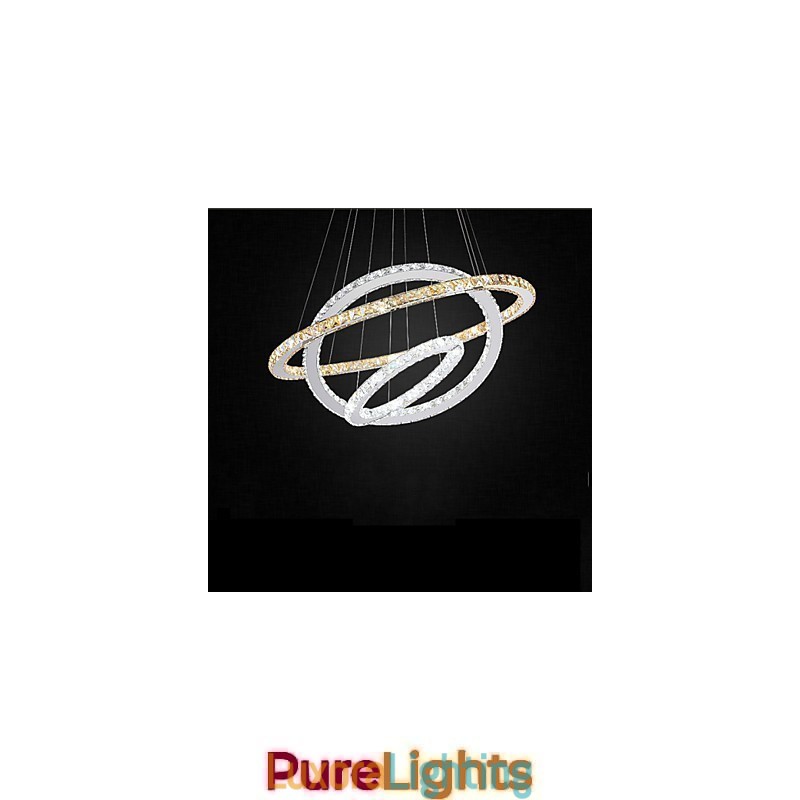 Designer Touch Decorative Pendant Lamps Amber and Clear K9 Crystal Chandelier Lights Lighting with 3 Ring