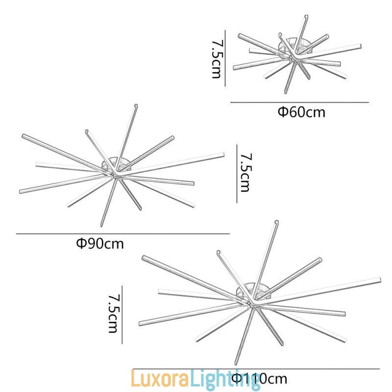 Designer Touch Decorative Flush Mount Modern Minimalist Fireworks Ceiling Light