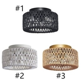 Designer Touch Decorative Country Style Flush Mount American Woven Cage Ceiling Light