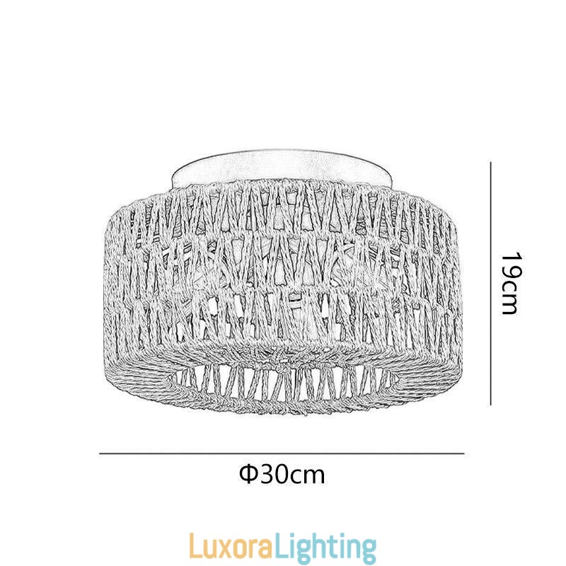 Designer Touch Decorative Country Style Flush Mount American Woven Cage Ceiling Light