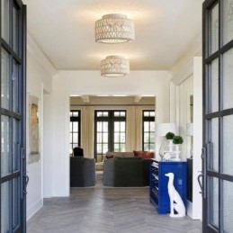 Designer Touch Decorative Country Style Flush Mount American Woven Cage Ceiling Light