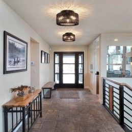 Designer Touch Decorative Country Style Flush Mount American Woven Cage Ceiling Light