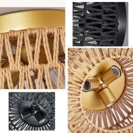 Designer Touch Decorative Country Style Flush Mount American Woven Cage Ceiling Light