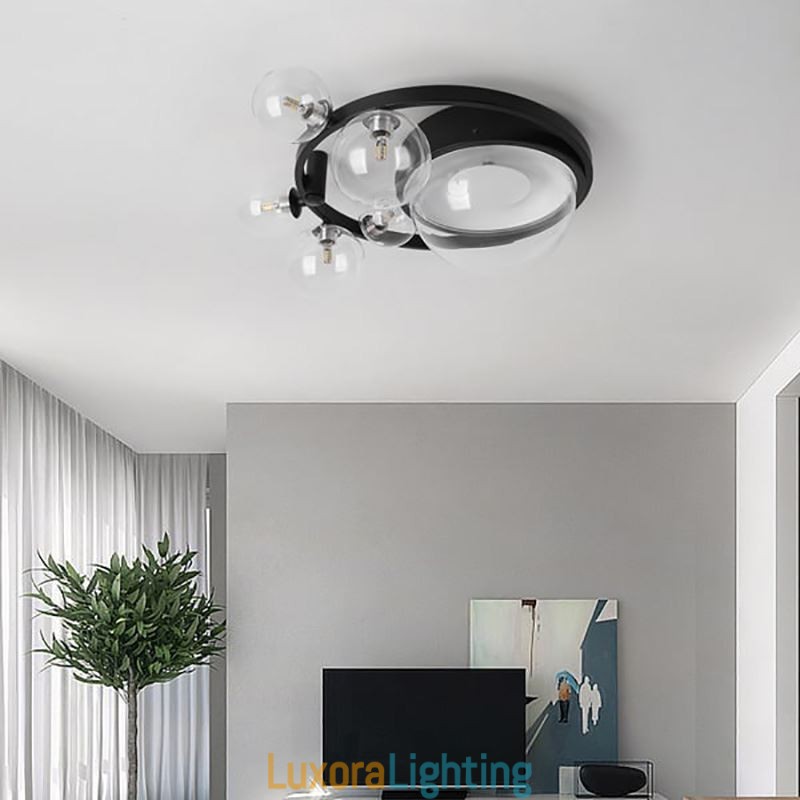 Designer Touch Decorative Flush Mount Modern Minimalist Glass Ceiling Light