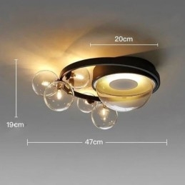 Designer Touch Decorative Flush Mount Modern Minimalist Glass Ceiling Light